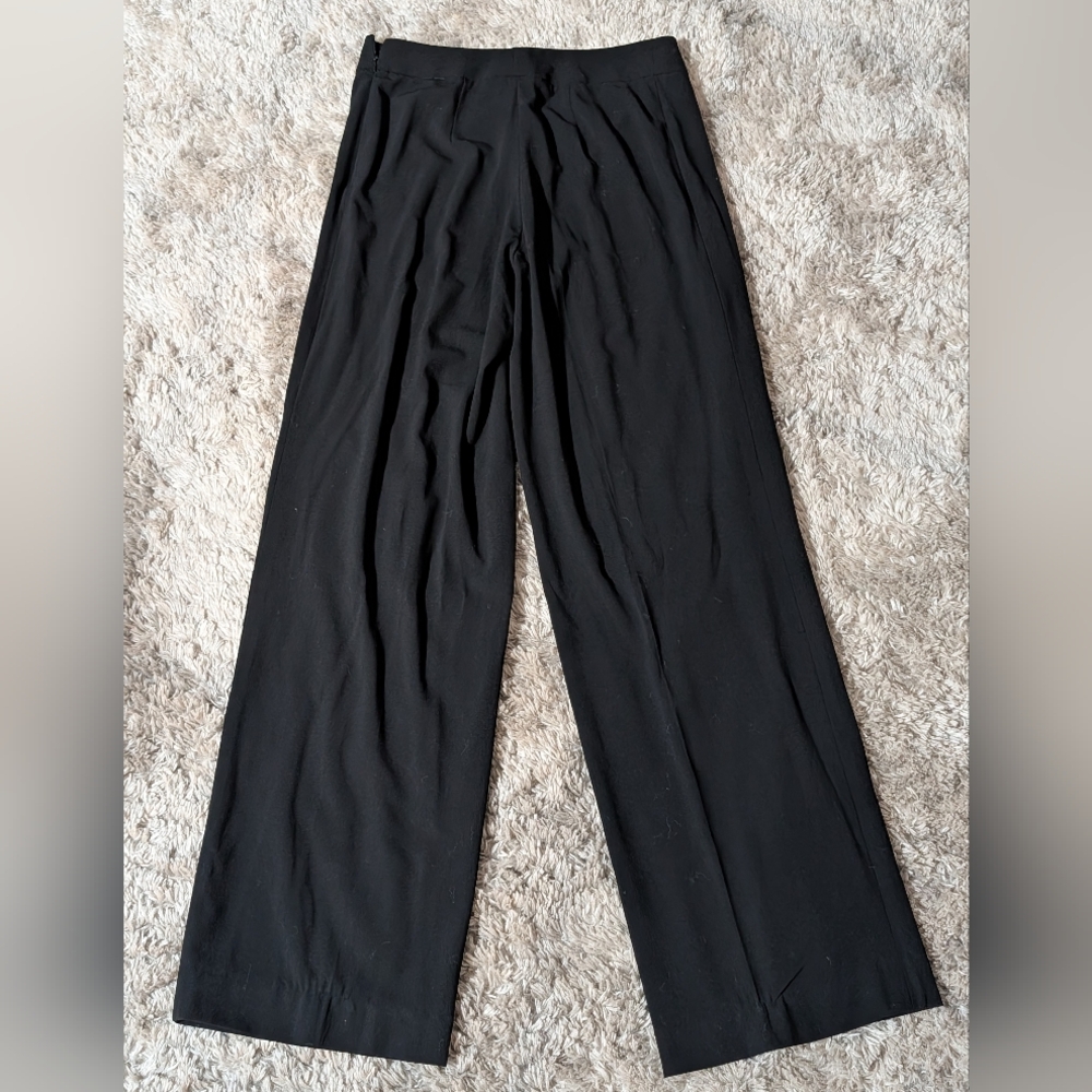 Giorgio Armani Black Label (Italy) High-Rise Wide Leg Black Trousers 28" X 31" - Picture 2 of 5